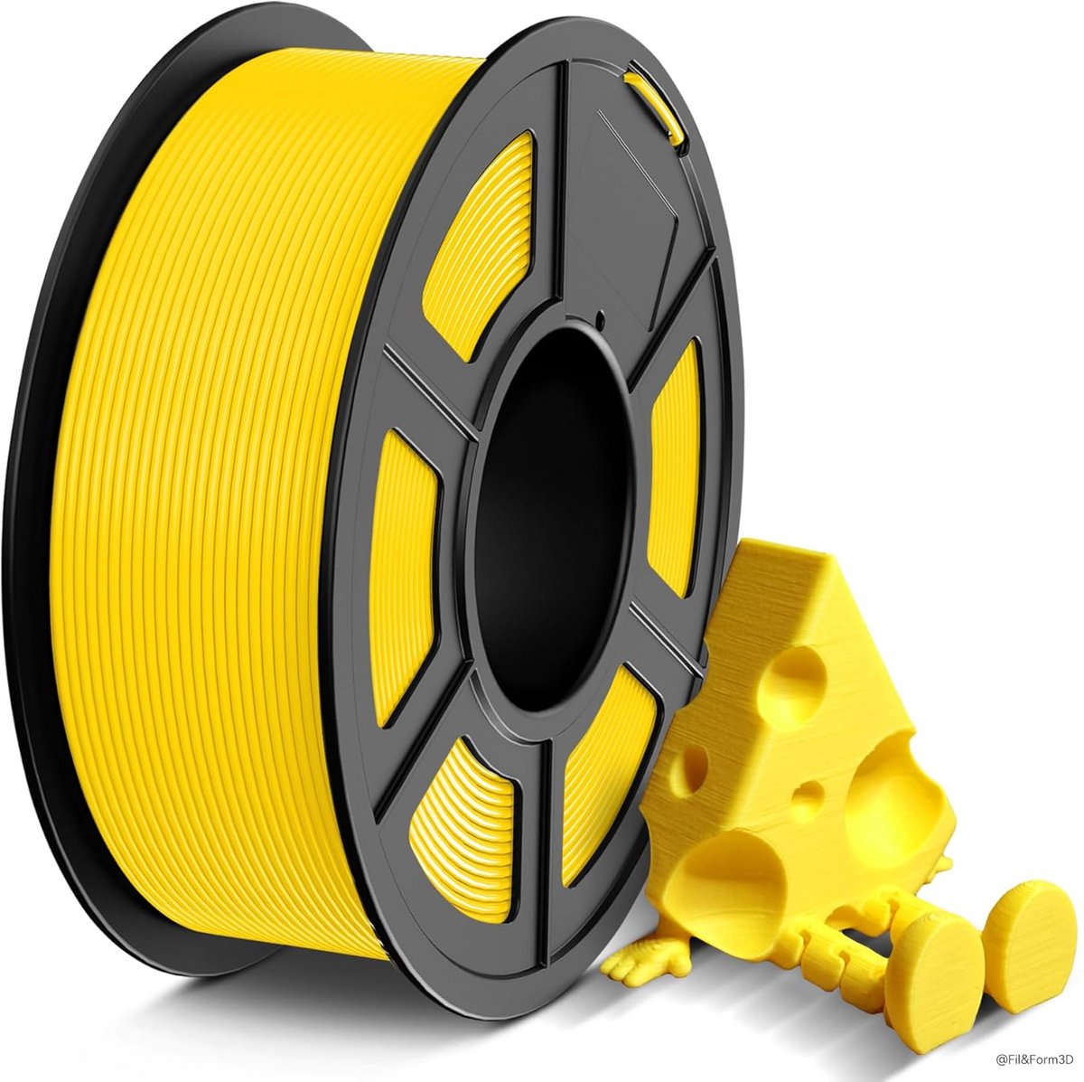 TECBEARS PETG Filament 1.75mm Yellow, PETG 3D Printer Filament, Strong Toughness, 1KG Spool, Size Accuracy +/- 0.02mm, Suitable for Most FDM Printers