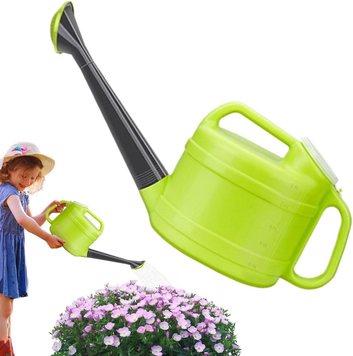 Tuinbeker met spuit - Waterdispenser plant - Planten water geven - Precisie waterregeling - 2.5 liter inhoud - Grijs