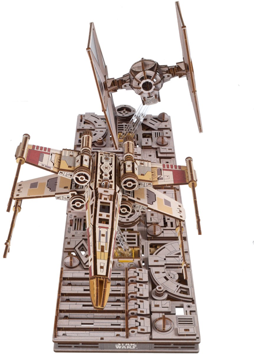 UGEARS 3D Modelbouw - Tie Fighter - Star Wars - Mechanisch Bouwpakket Hout - Educatief Speelgoed — afbeelding 15