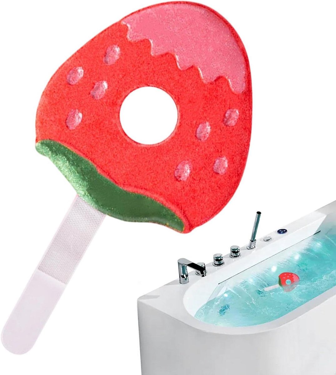 Badspeelgoed Lolly - Badbal Fruit - Ontspannen Baden - Snel Schuimend - 14 x 9 x 2 cm - Aardbei