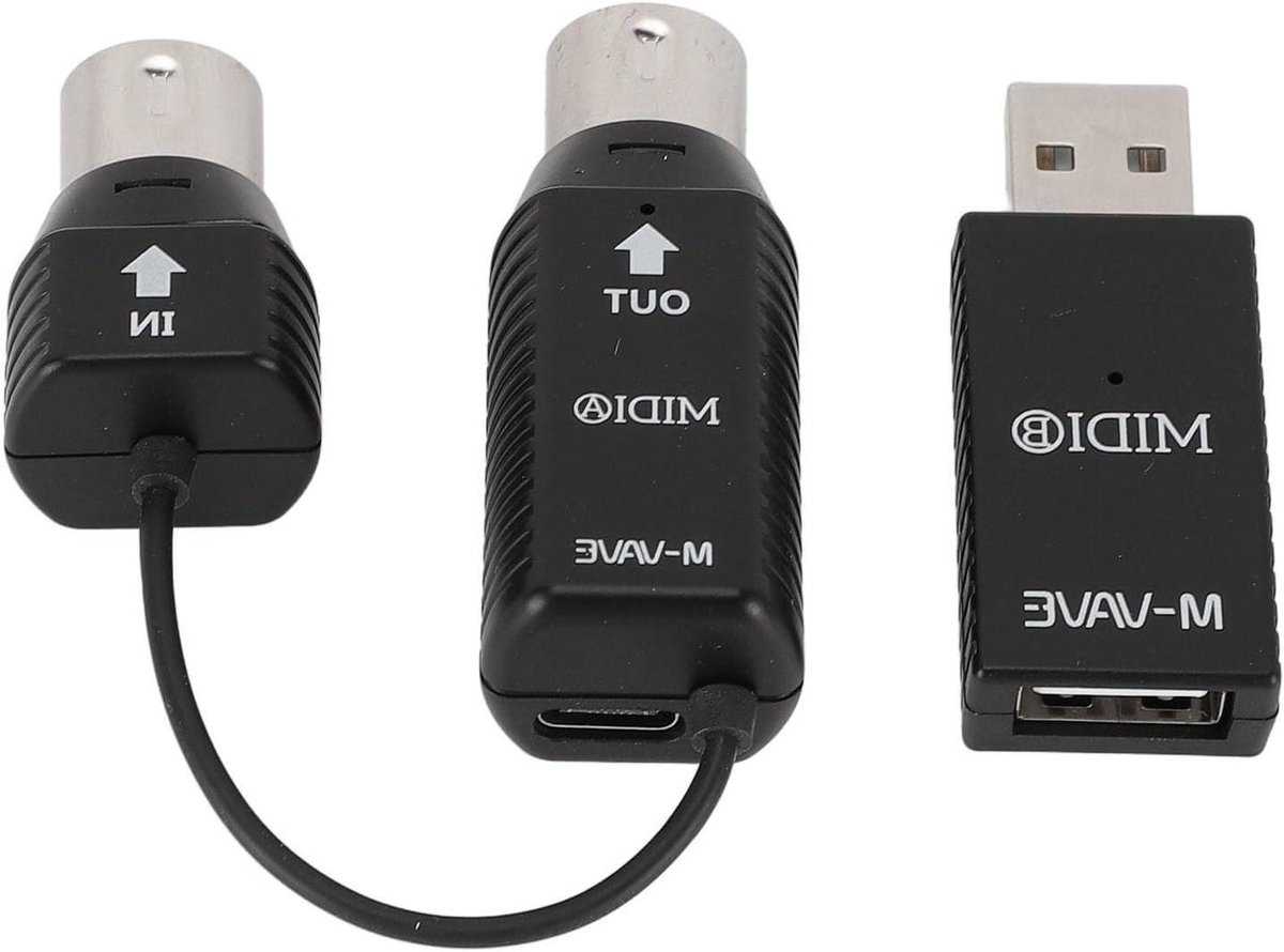 Draadloze MIDI-adapter - MIDI naar USB - Muziek Maken - Lage Latentie 3ms - 10 Meter - Zwart