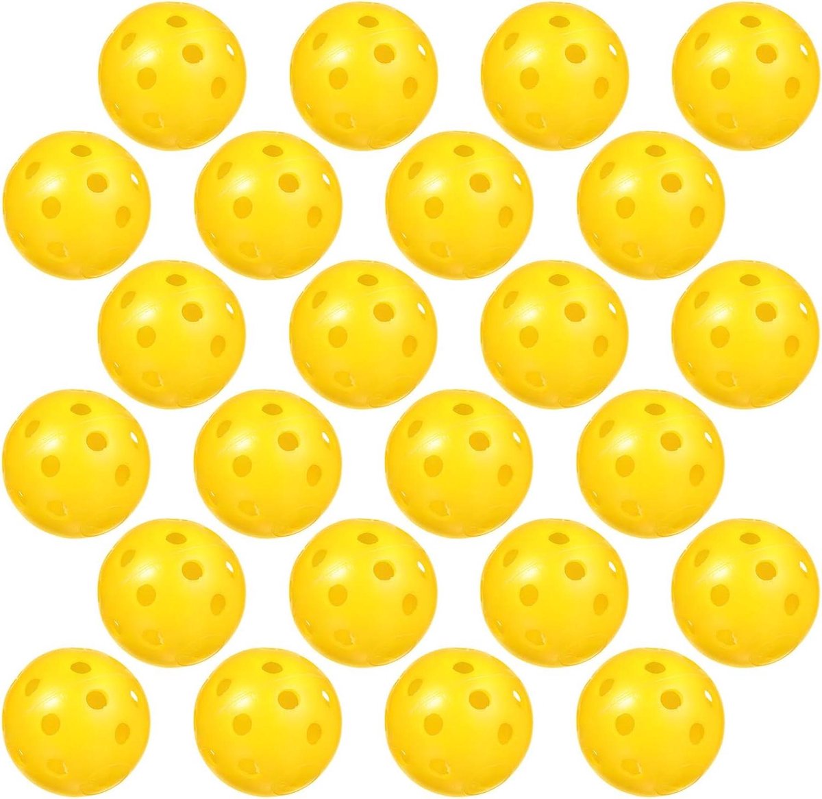 Oefen Golfballen - Plastic Ballen - Swing Training - Lichtgewicht Hol - 24 Stuks - Geel