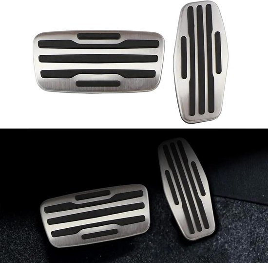 Auto Pedaal Covers - Gaspedaal Rempedaal - Verbeterde Grip - Antislip Ontwerp - 2 Stuks Set - Zilver Zwart — afbeelding 3