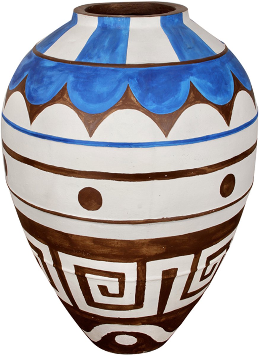 Pole to Pole Keramische Vaas Santorini Blue, Brown, White