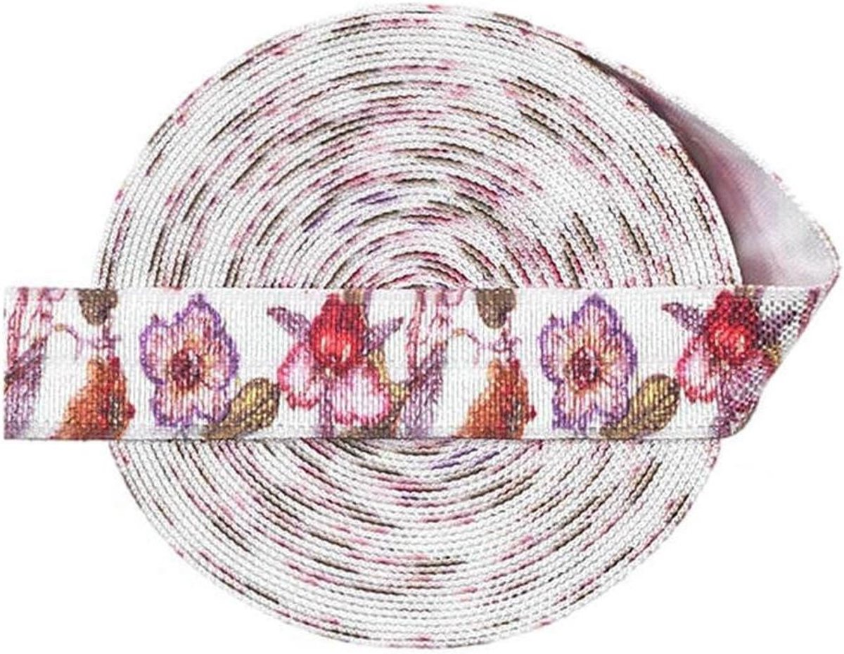 Elastische Band - Versiering Band - Creatief Knutselen - Regenboog Print - 15 mm Breed - Pastel