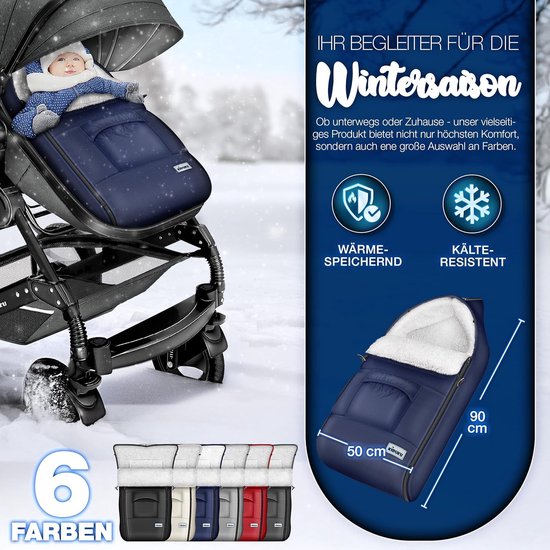 Wintervoetenzak - Baby deken - Warmte voor baby - Waterafstotend materiaal - Universeel inzetbaar - Blauw — afbeelding 3