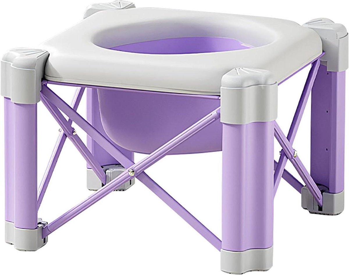Draagbaar Potje - Reis Toilet - Zindelijkheidstraining Onderweg - Opvouwbaar Compact Design - Tot 50 kg - Paars