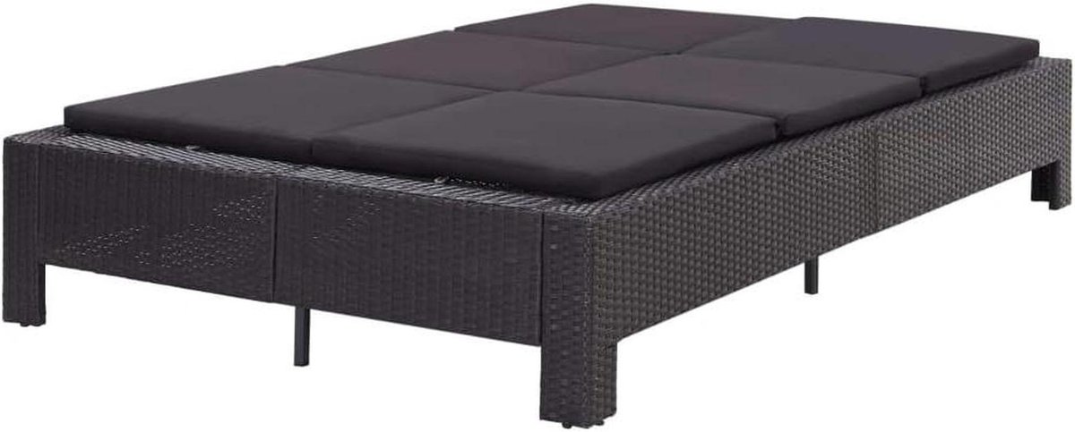 Zonnebank voor 2 - Tuin Lounger - Ontspannen Buiten - Verstelbare Zijkanten - Niet Gespecificeerd - Zwart