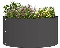 Grote Zwarte Metalen Ronde Plantenbak voor Buiten en Tuin