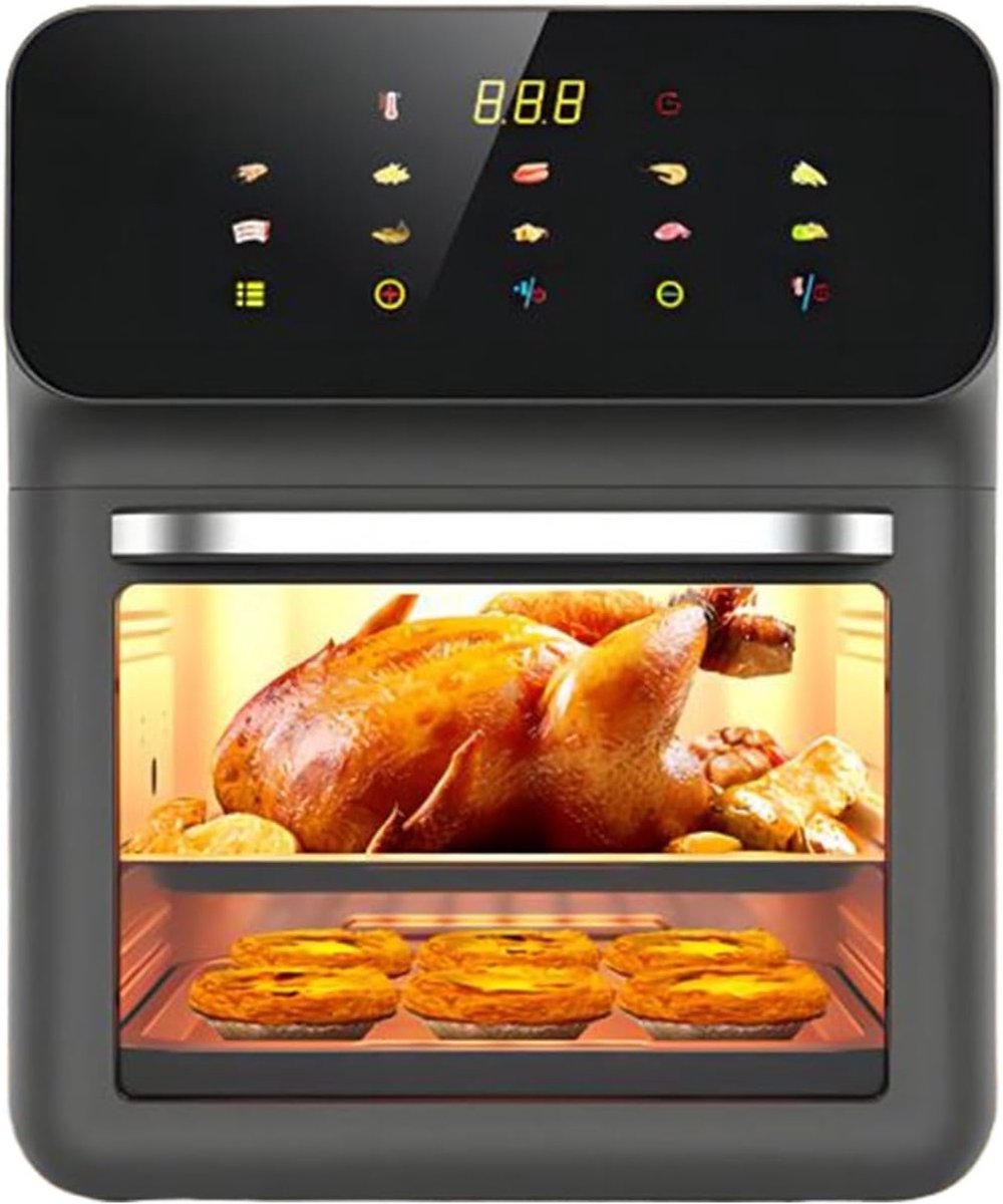 Airfryer Oven - Hetelucht Friteuse - Gezinsmaaltijden Bereiden - 15 Liter Capaciteit - 32 x 34 x 32 cm - Zwart