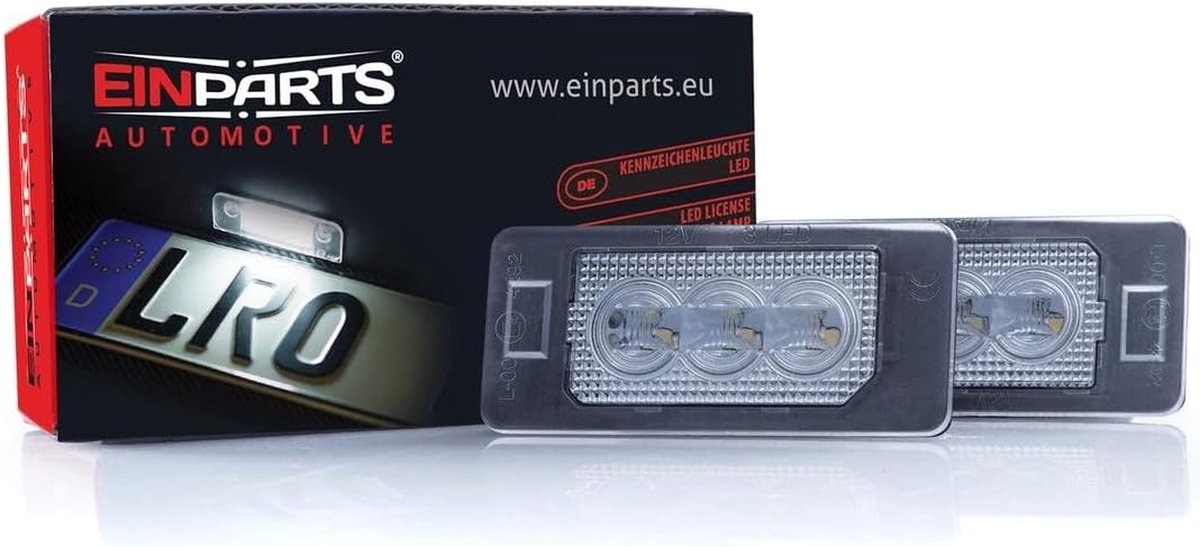 Kenteken Lamp - Verlichtingseenheid - Kentekenplaat Verlichting - Waterdicht Ontwerp - 74x32mm - Zwart Transparant