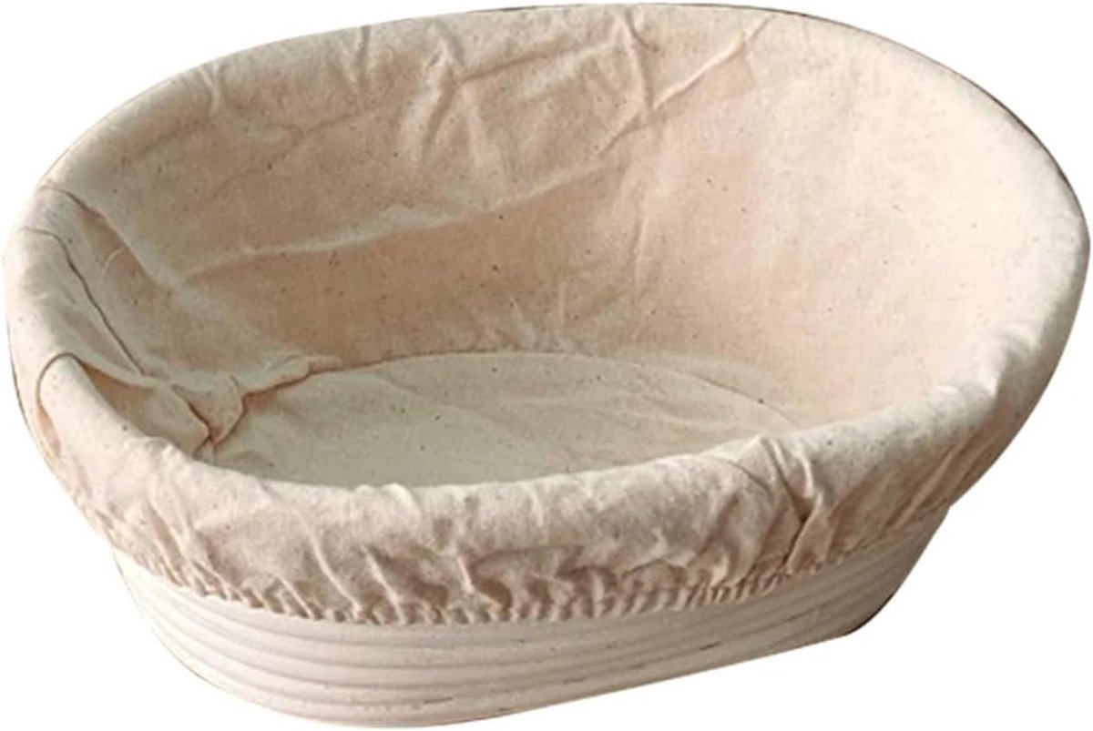 Brood Rijs Manden - Rijsmandjes Brood - Ambachtelijk Brood Maken - Ovaal Rotan Geweven - XS - 17cm - Houtkleur