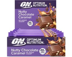 Optimum Nutrition Protein Bars - Nutty Chocolate Caramel Proteine Repen - Vegetarisch - 10 Eiwitrepen (550 gram)