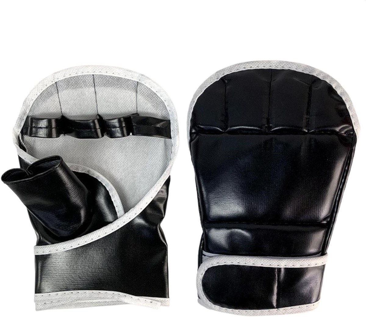 Kickboks Handschoenen - Sparring Handschoenen - Training en Sport - Open Palm Design - 20.5 x 14 cm - Zwart