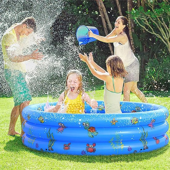 Opblaasbaar kinderbadje 100 x 35 cm - Rond babyzwembad voor buiten — afbeelding 5
