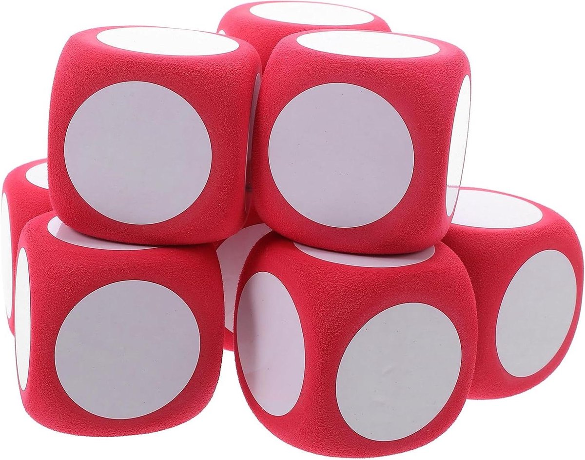 Schuim Dobbelstenen - Educatieve Blokken - Creatief Leren - Droog Uitwisbaar - 8 Stuks - Rood