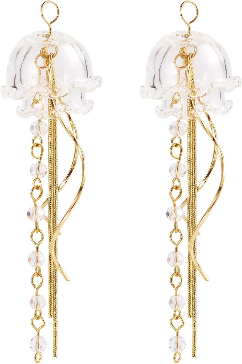 Decoratieve Hangende Ornamenten in de Vorm van Medusa met Tassel en Slangenkettingen voor DIY Windgong en Oorbellen, Groot Formaat Glas