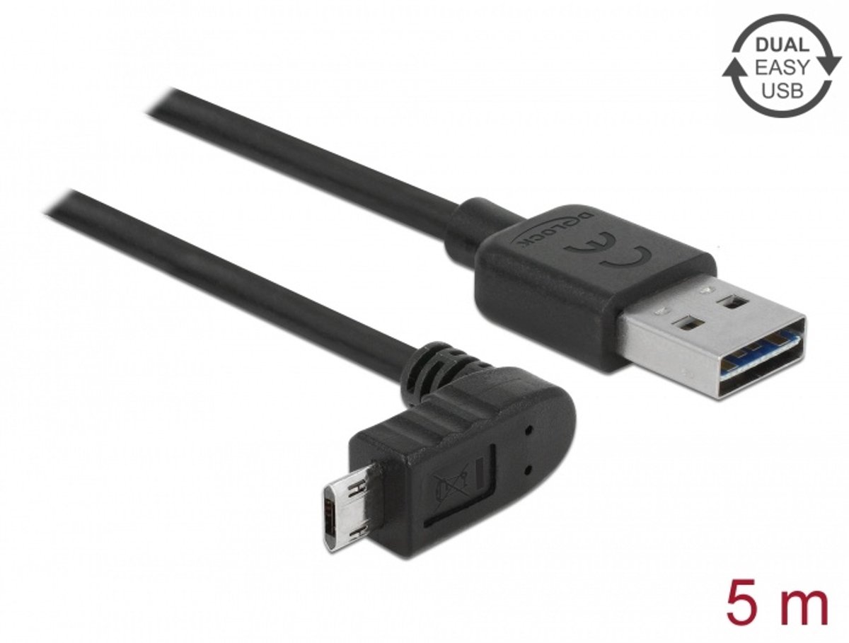 DeLOCK 85561 USB-kabel 5 m USB 2.0 USB A Micro-USB B Zwart