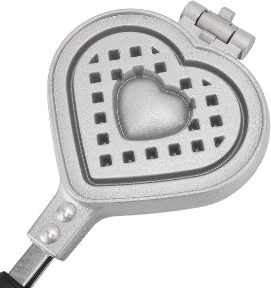 Wafelpan Hartvormig - Wafelijzer Pan - Ontbijt Bakken - Dubbelzijdig Ontwerp - 5.7x13.8 inch - Zwart — afbeelding 4
