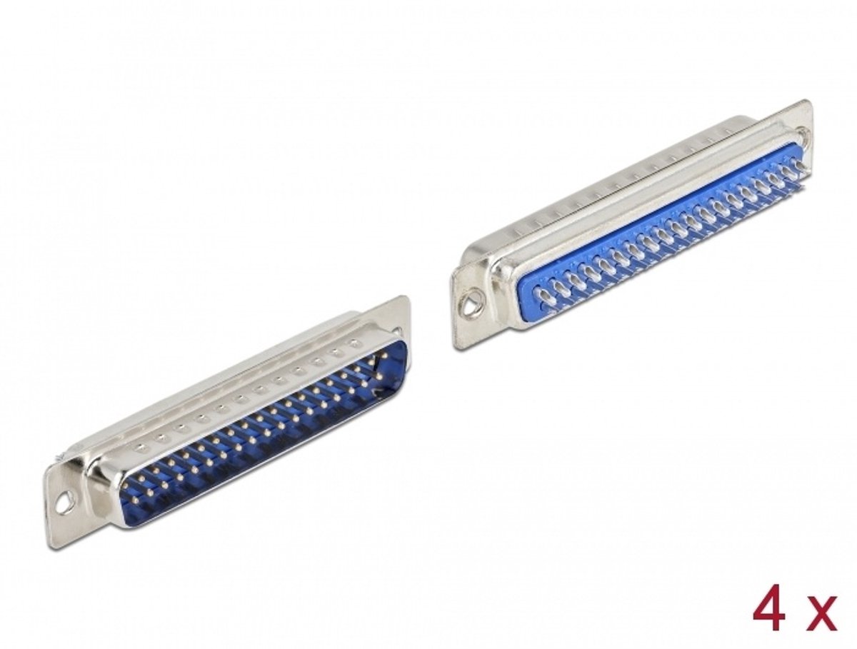 Delock D-Sub 37 pin male metal, solder version, 4 pieces