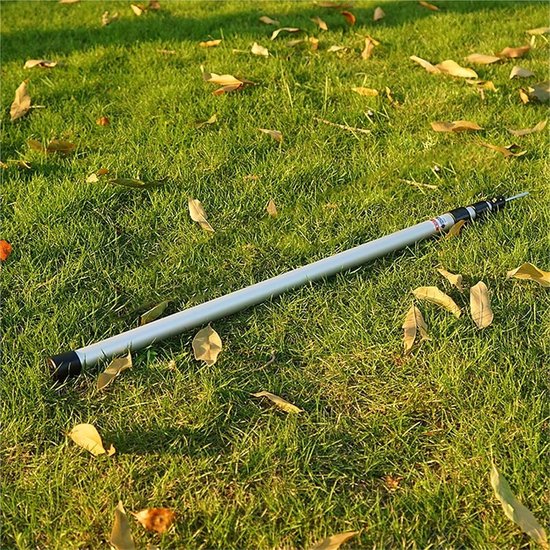 Telescoop Tentpalen - Verstelbare Palen - Schaduw Creëren - Aluminium Legering - 250 cm - Zilver — afbeelding 3