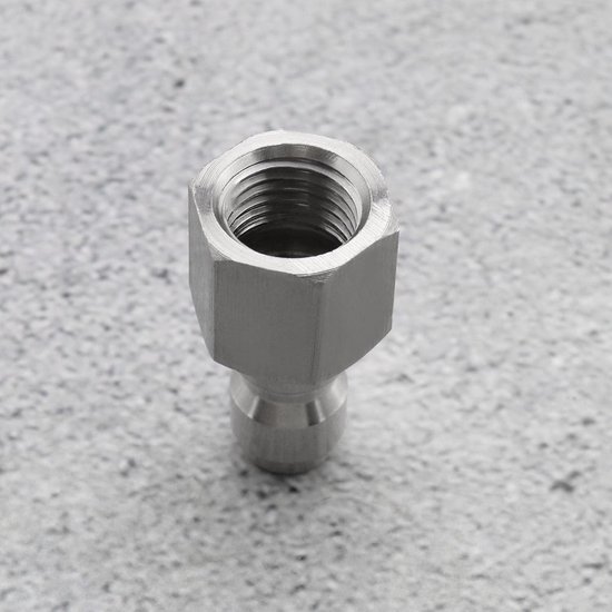 Cosensi - Dailygoods - Dailygoody - Hogedrukreiniger Adapter - Roestvrij staal - Duurzaam - 1/4 Inch Vrouwelijke - Snelkoppeling - Voor elke hogedrukreiniger - Zilver van Cosensi — afbeelding 4