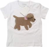 Ziegfeld T-shirt Hond Kitty Meisjes Katoen Wit/bruin Maat 92