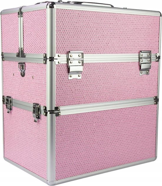 Nagelkoffer - Beauty Case XL - Roze Glitter - Exclusief bij ONS  verkrijgbaar - veel... | bol.com