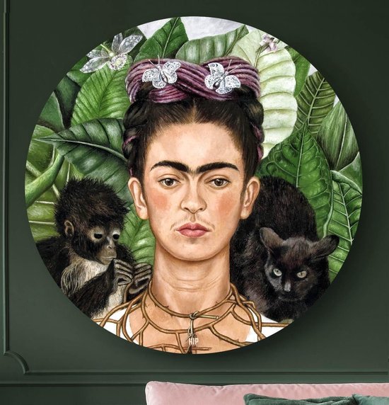 HIP ORGNL Frida autoportrait avec collier d'épine et colibri - Frida Kahlo  | autour... | bol.com