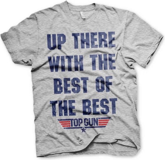 Top Gun Heren Tshirt -M- Up There With The Best Of The Best Grijs