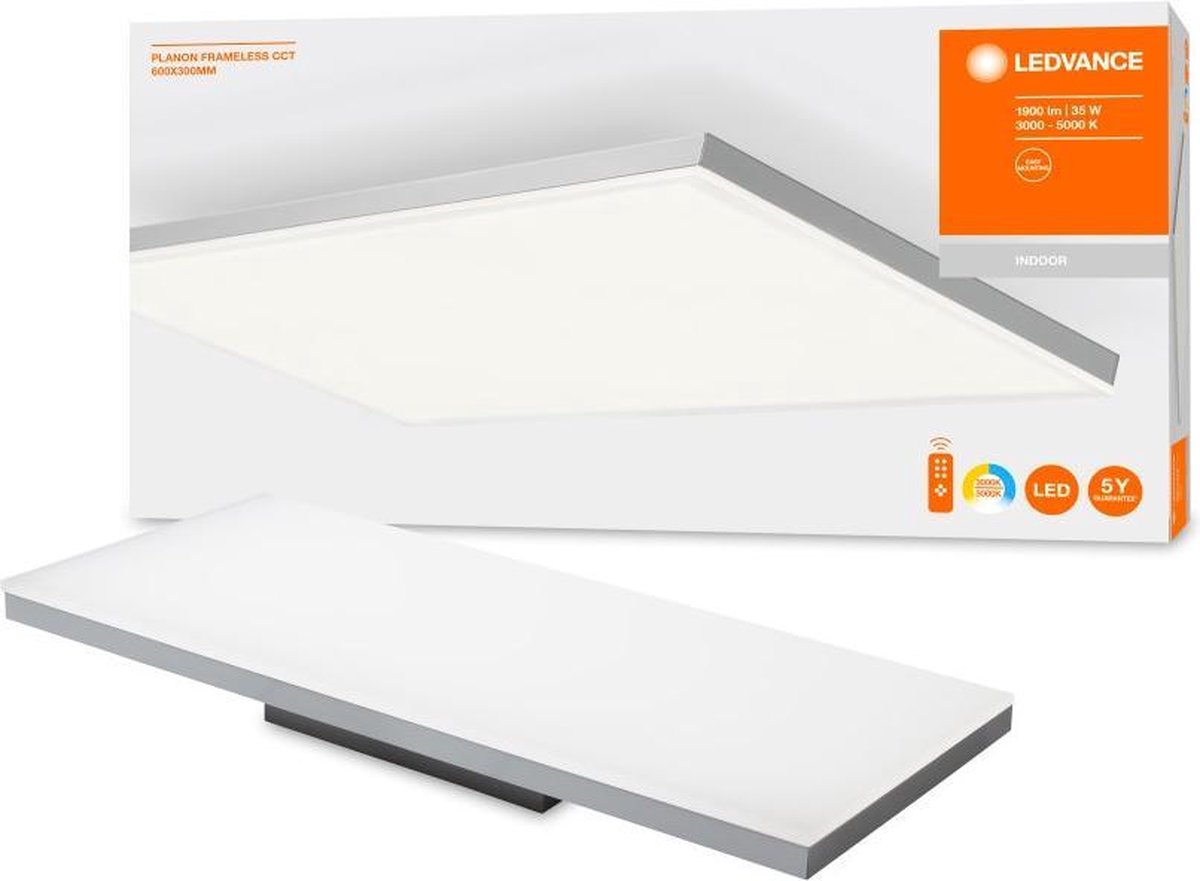 Paneelarmatuur LED: voor plafond, PLANON™ Frameless RGB+CCT / 35 W, 220…240 V, uitstralingshoek: 120°, Warm White…Cool White, 3000 … 5000 K, materiaal behuizing: aluminium, IP20, 1-bundel