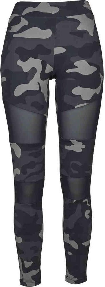 Urban Classics Camo Tech Mesh Dames Legging donkercamouflage/ S Zwart