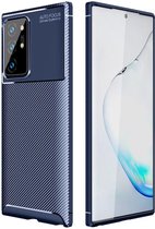 Samsung Galaxy Note 20 Ultra Hoesje Siliconen Carbon Blauw