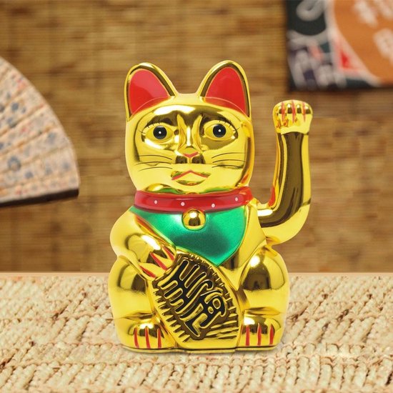 Maneki Neko Lucky Cat agitant avec bras mobile - Chat porte-bonheur  japonais / chinois