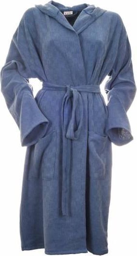 Sauna Badjas Stone Denim Blue - M - dunne badjas met capuchon - zomer badjas  - sauna... | bol.com