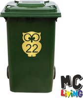 Kliko Sticker / Vuilnisbak Sticker - Nummer 22 - 17 x 22 - Goud