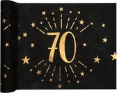 2x Tafelloper 70 jaar verjaardag 30 x 500 cm op rol - Verjaardags versiering 70 jaar tafeldecoraties - Feestartikelen
