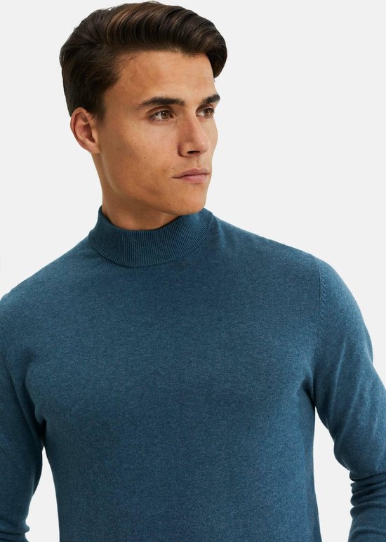 WE Fashion Heren fijngebreide trui met opstaande boord - Maat XS | bol.com