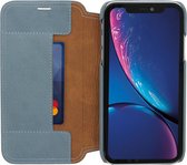 Minim Apple iPhone XR Hoesje Echt Leer Book Case Blauw