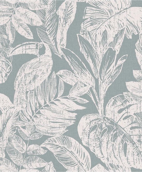 DUTCH WALLCOVERINGS Behang Rebecca grijs en wit