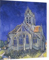 De kerk van Auvers sur Oise, Vincent van Gogh - Foto op Plexiglas - 80 x 80 cm