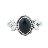 Jewelryz Adira Edelsteen ring | 925 sterling zilver met zwarte onyx | Maat 17,5