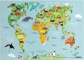 Educatieve poster (Forex) - Topografie wereld onze wateren - 80 x 60 cm