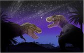 Dinosaurus T-Rex tropisch nachtkoppel - Foto op Forex - 45 x 30 cm