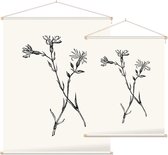 Echte Koekoeksbloem zwart-wit (Ragged Robin) - Foto op Textielposter - 45 x 60 cm