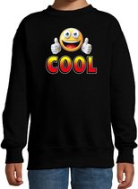 Funny emoticon sweater Cool zwart kids 9-11 jaar (134/146)