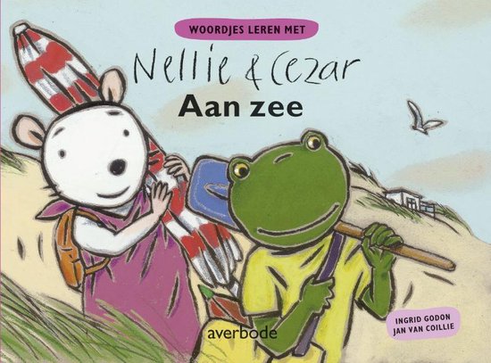Cover van het boek 'Woordjes leren met Nellie en Cezar Aan Zee' van J. van Coillie