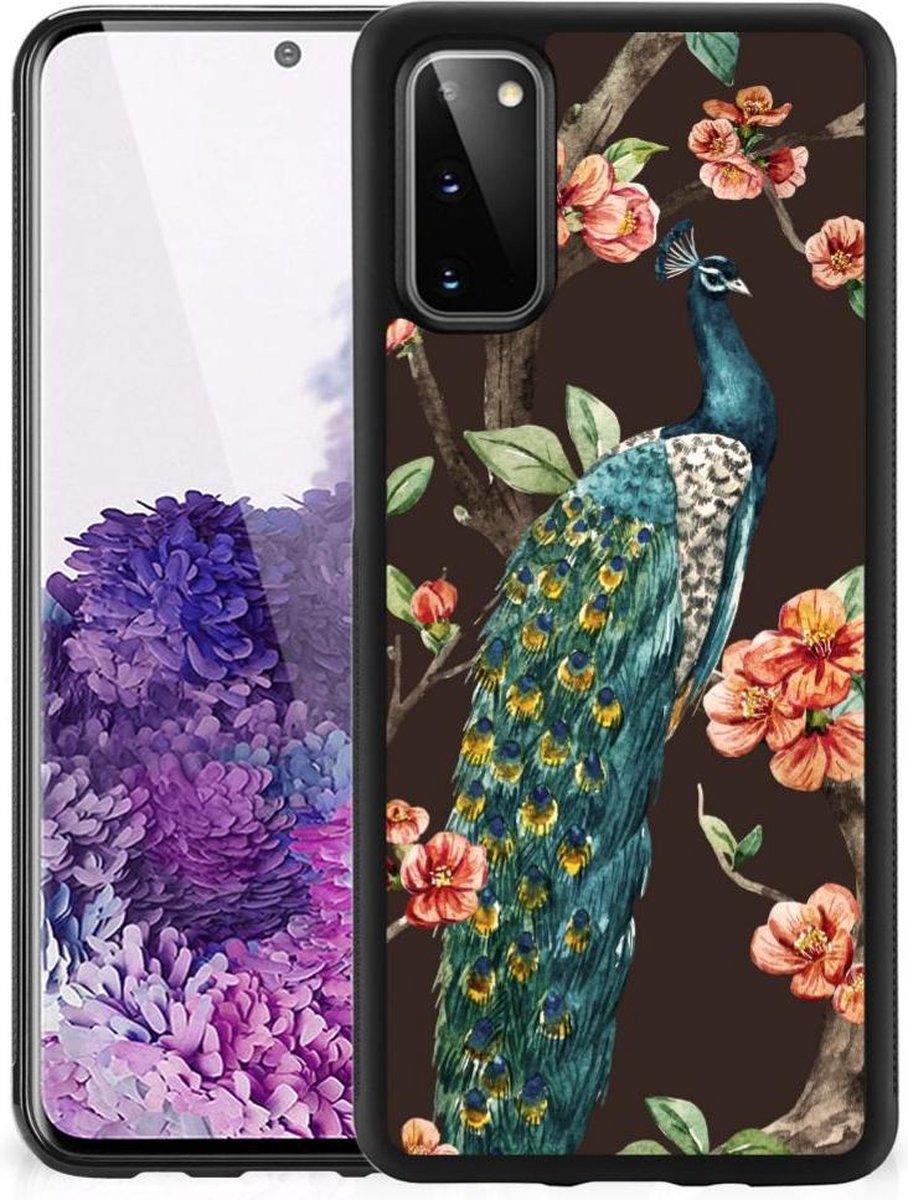 Samsung Galaxy S20 Back Cover Pauw met Bloemen