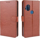 Motorola Moto One Hyper hoesje book case bruin