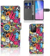 Telefoonhoesje Portemonnee Geschikt voor Samsung S10 Lite GSM Hoesje Punk Rock